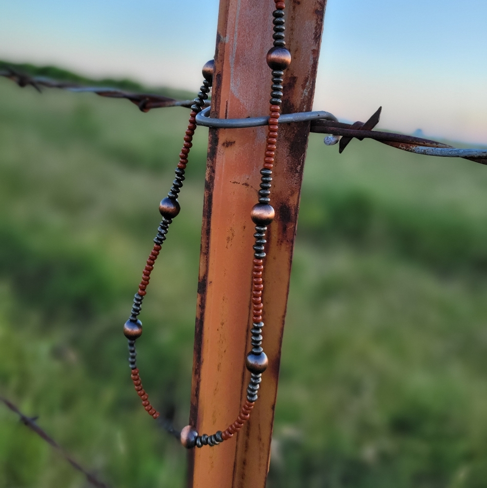Seed bead choker necklace